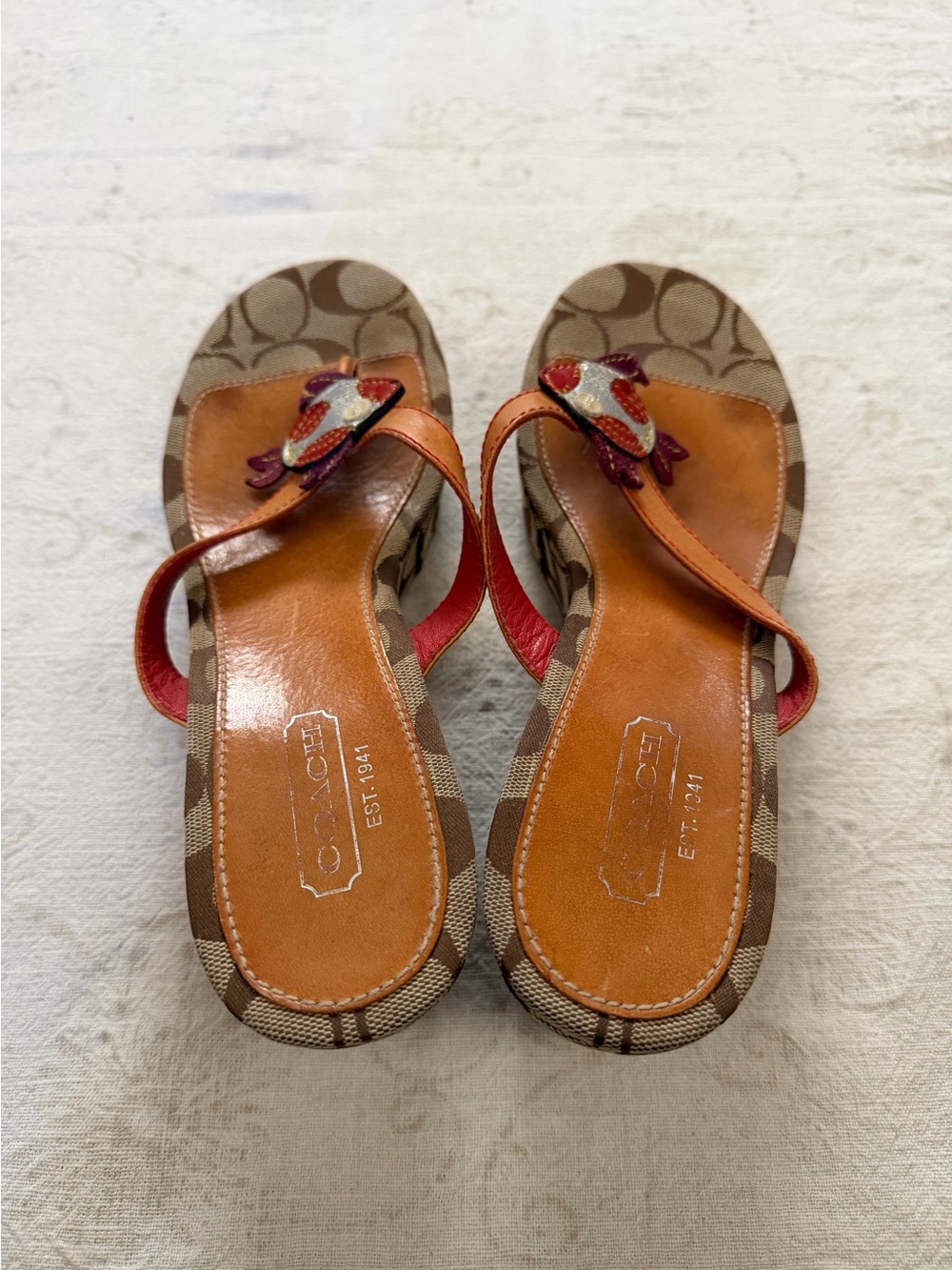 COACH Fish Themed Wedge Sandals - Picture 4 of 9